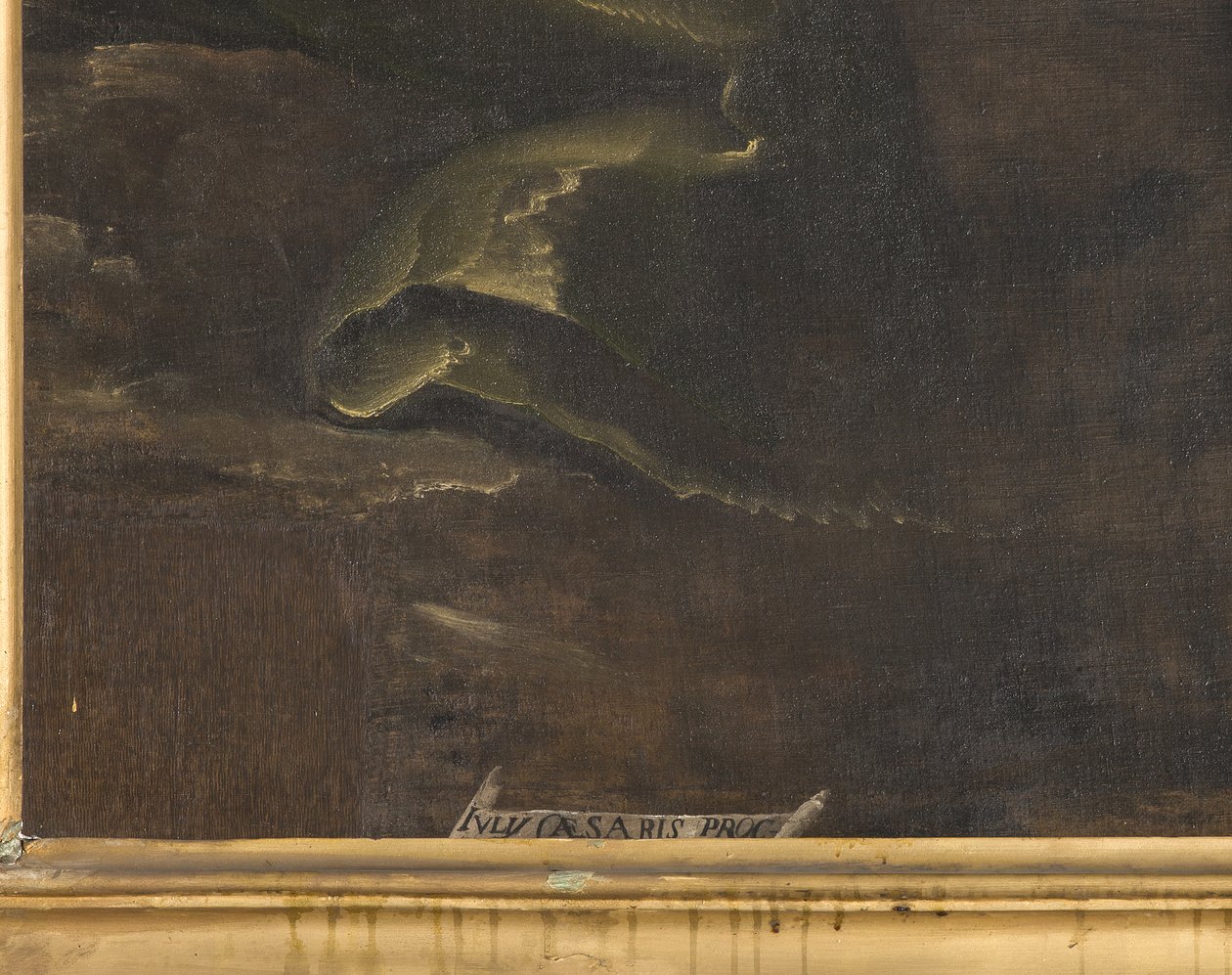 Sygnatura, detal, Matka Boża z Dzieciątkiem i św Firmus i św Rusticus (detal 3704245) autorstwa Giulio Cesare Procaccini