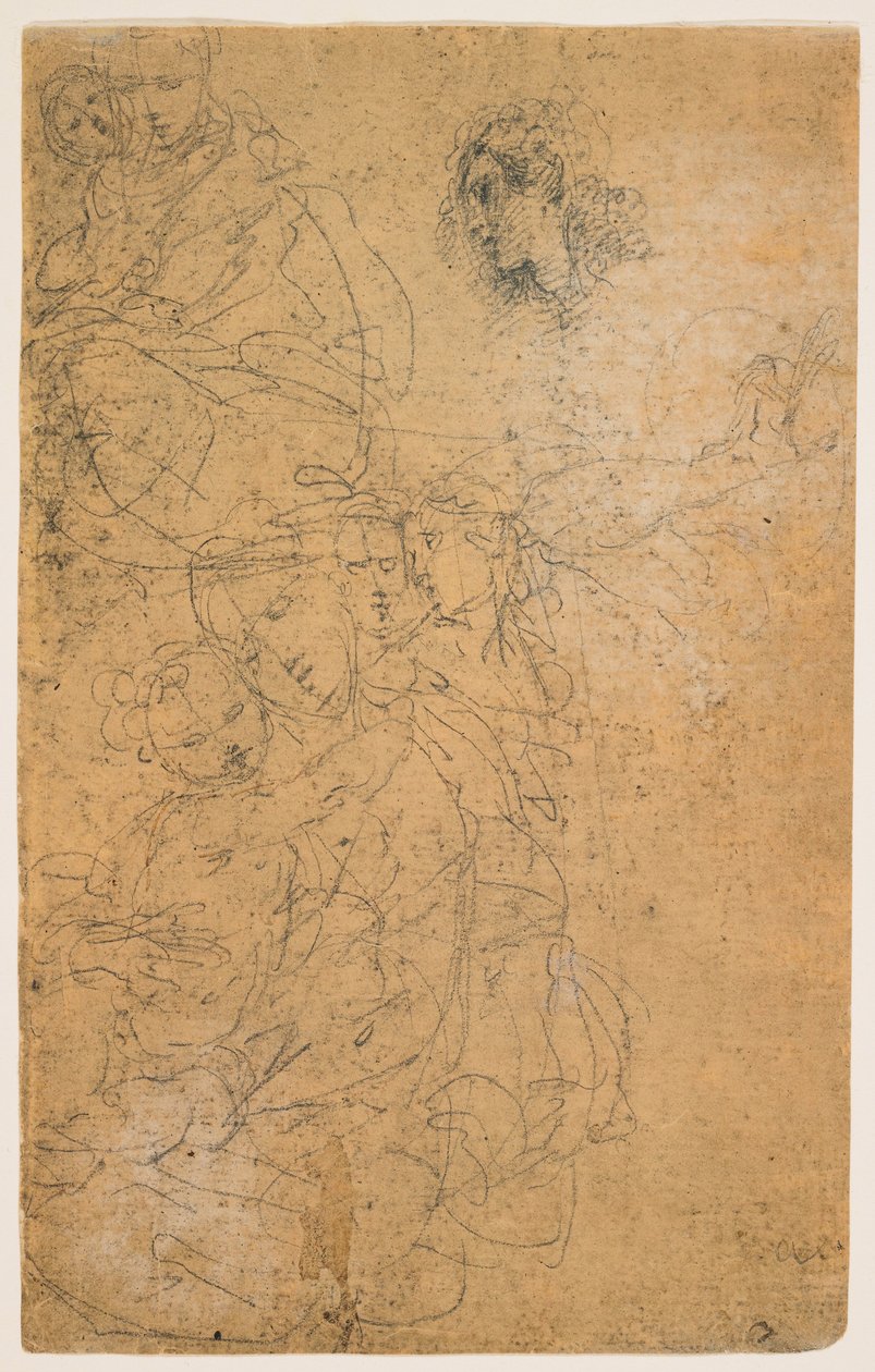 Studien der Madonna mit Kind (recto); Kniende Jungfrau (verso) autorstwa Giulio Cesare Procaccini