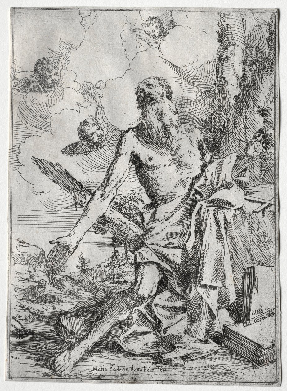 św. Hieronima. autorstwa Giulio I Carpioni