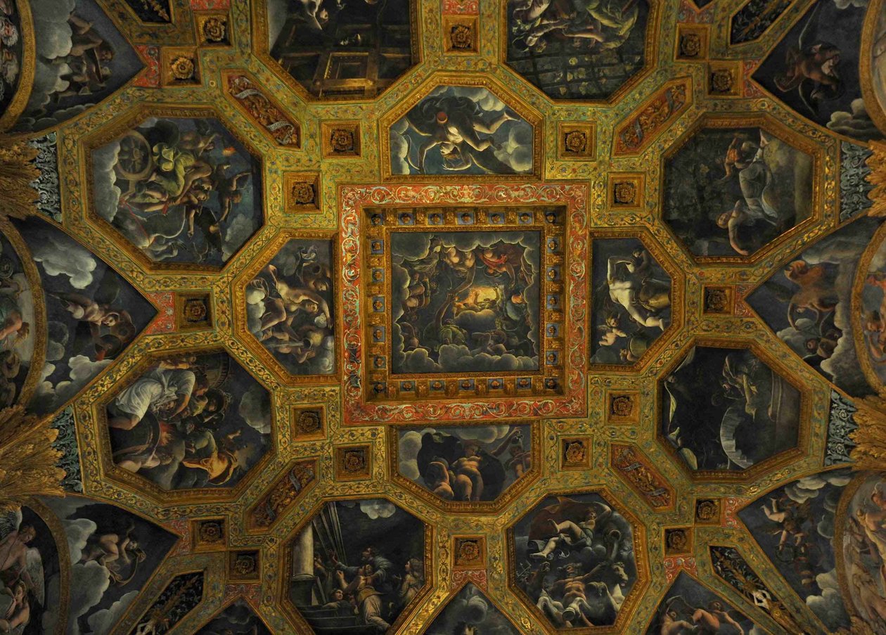 Fragment fresku z Komnaty Amora i Psyche, 1526-1534 autorstwa Giulio Romano
