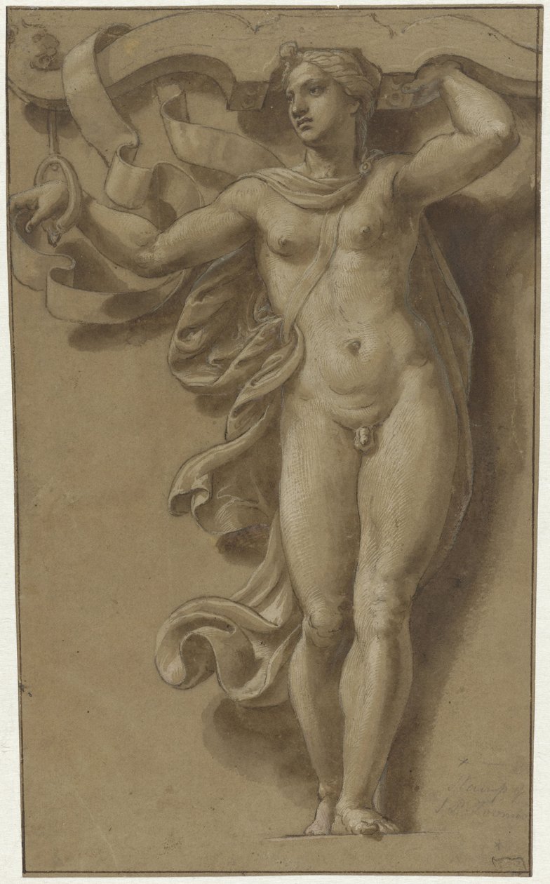 Hermafrodyta jako Kariatyda Hermafrodyt als karariatide autorstwa Giulio Romano
