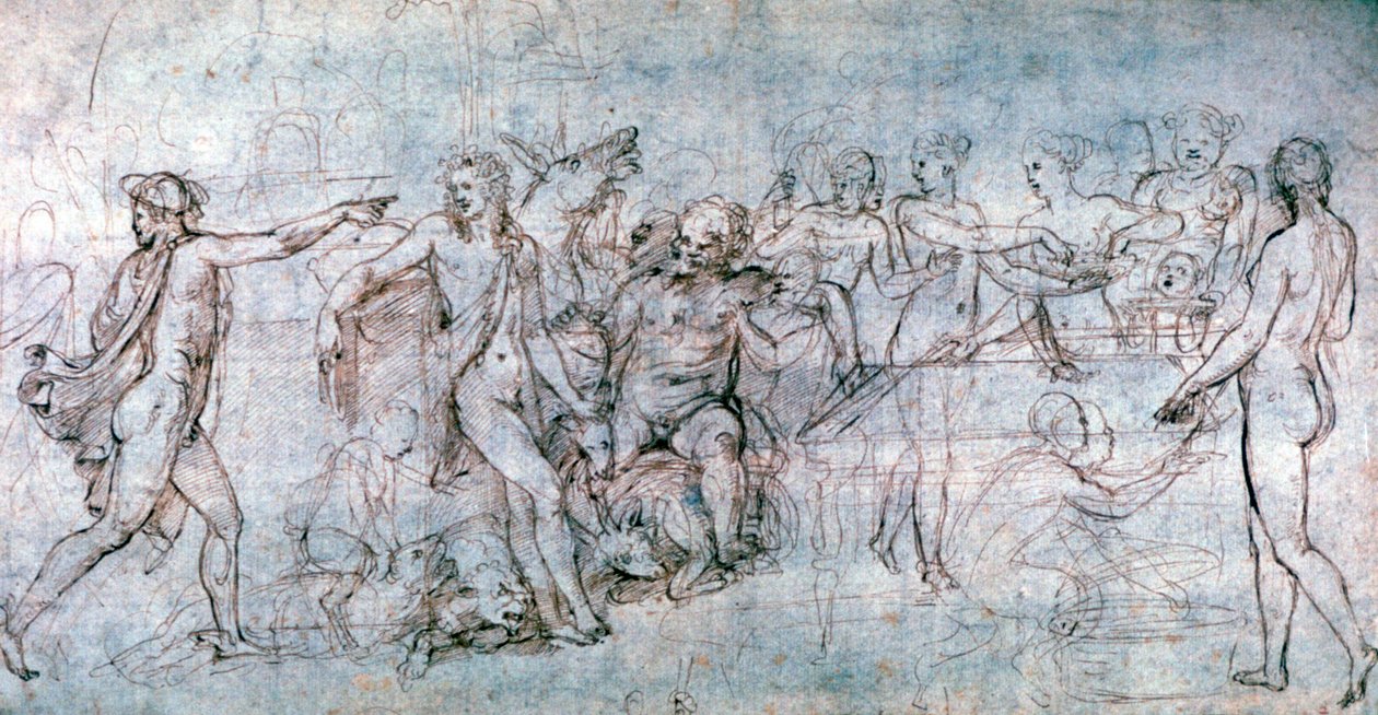 Wesele Kupidyna i Psyche, c1520-1546 autorstwa Giulio Romano