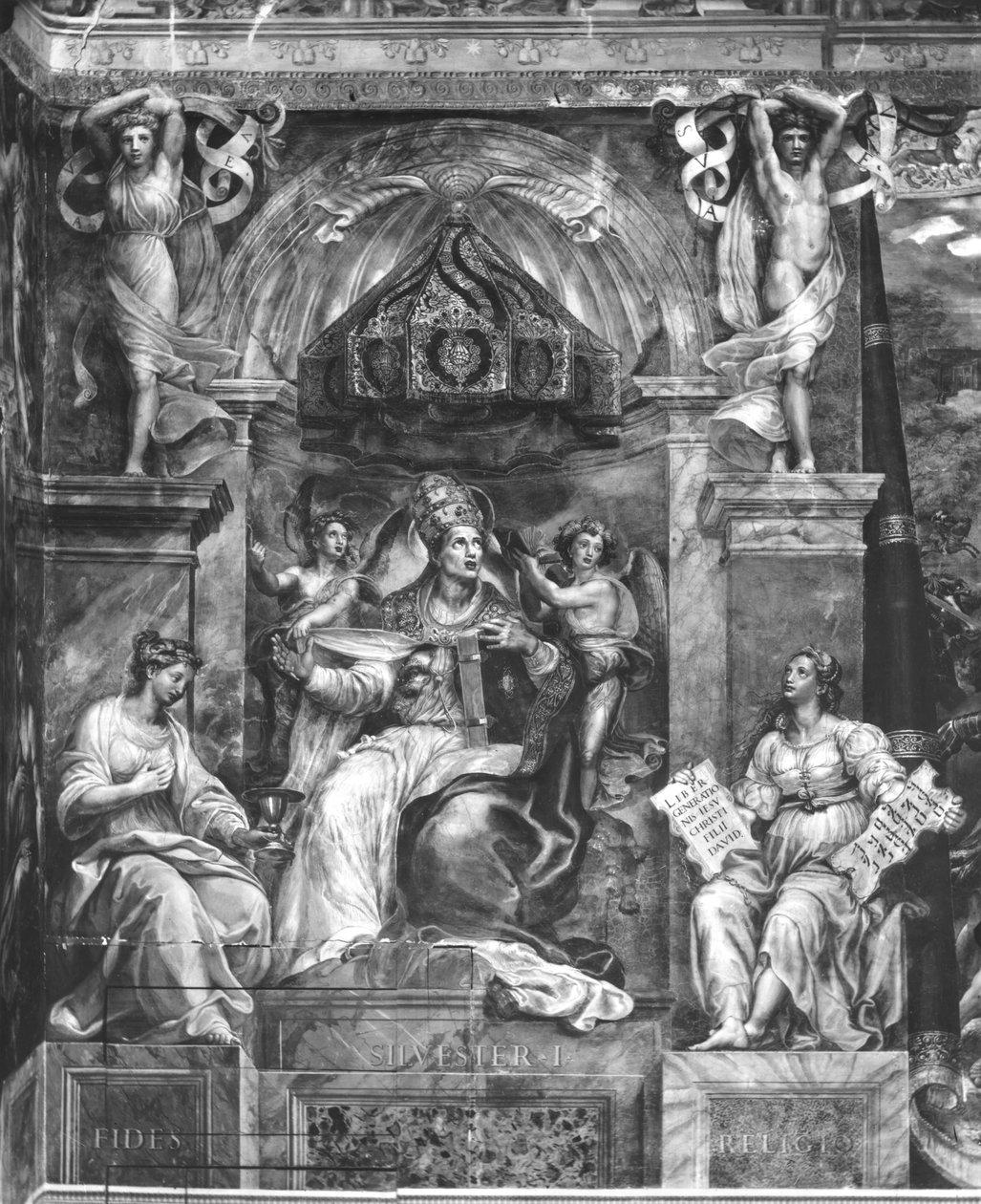 Papież Sylvester I (314-335) między wiarą a religią, pokoje Rafaela (patrz także 252793 i 252794) autorstwa Giulio Romano