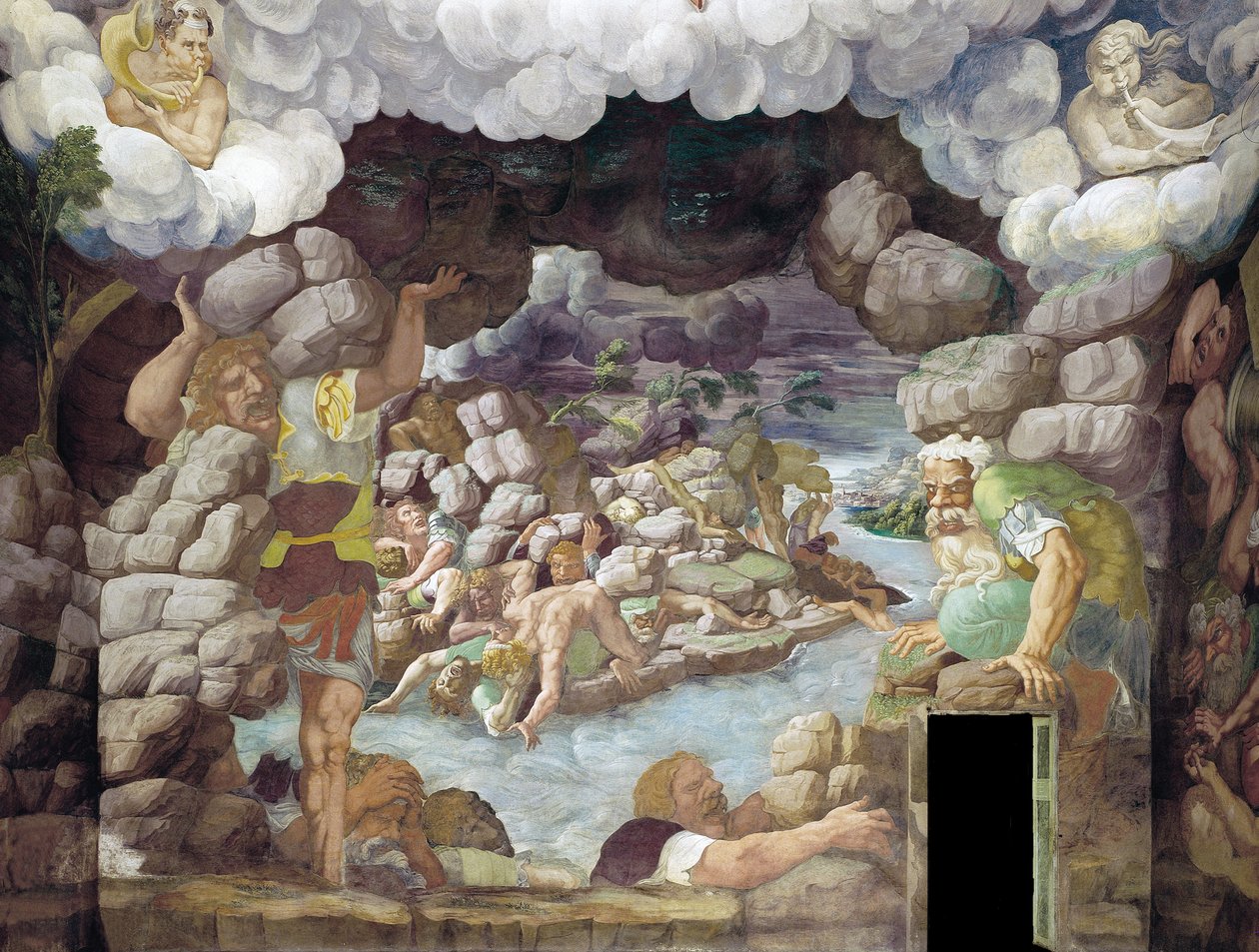 Upadek Gigantów Sala Gigantów, 1536 autorstwa Giulio Romano