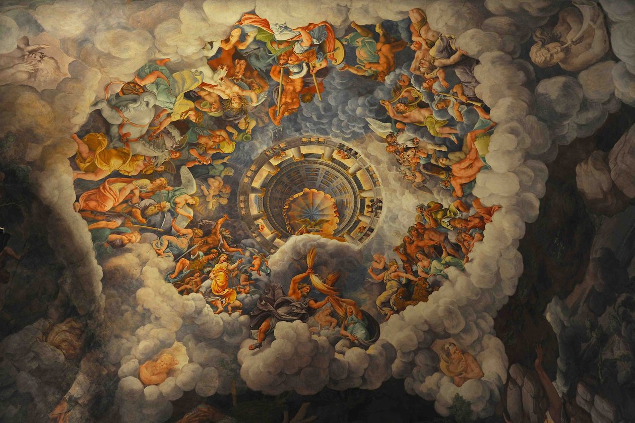 Upadek Gigantów Sala Gigantów, 1536 autorstwa Giulio Romano