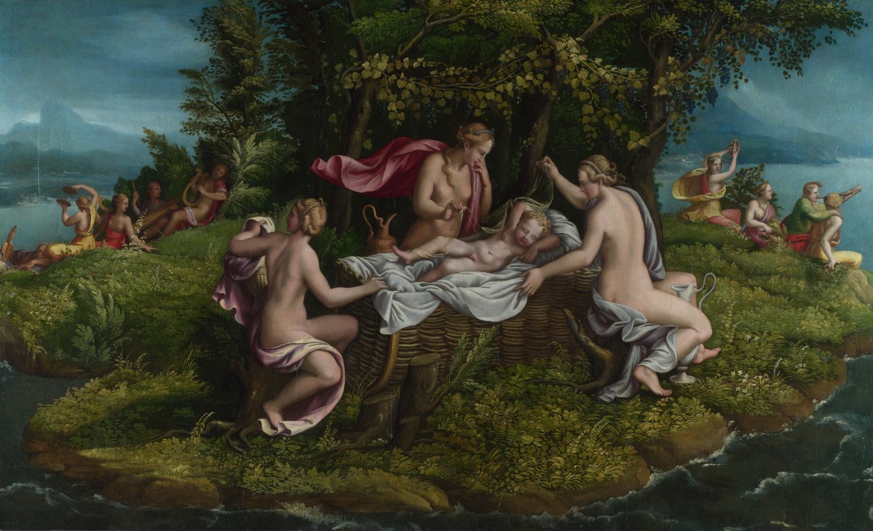 Dzieciństwo Jowisza, lata 30. XVI wieku. autorstwa Giulio, Romano