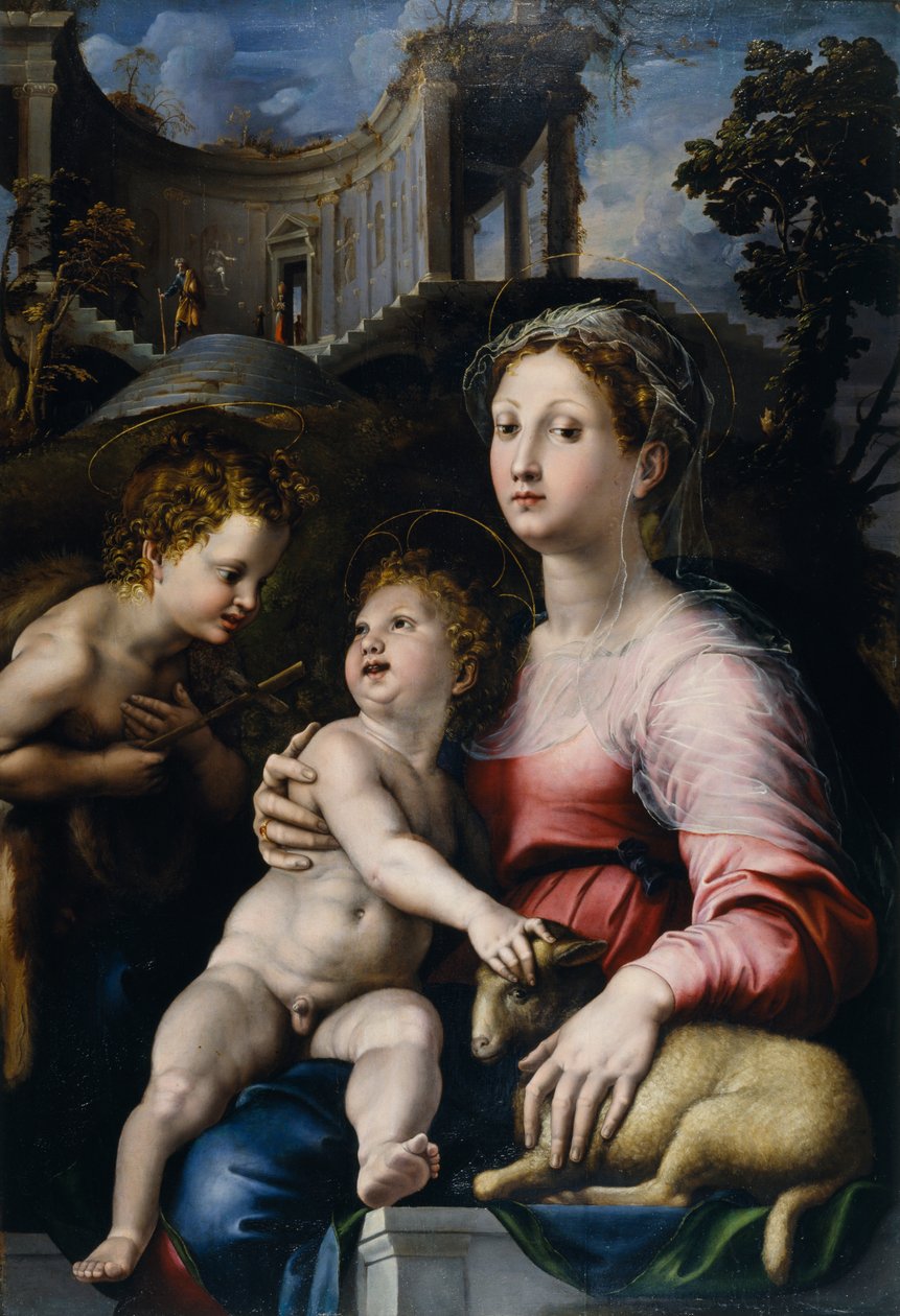 Madonna z Dzieciątkiem i świętym Janem Chrzcicielem autorstwa Giulio Romano
