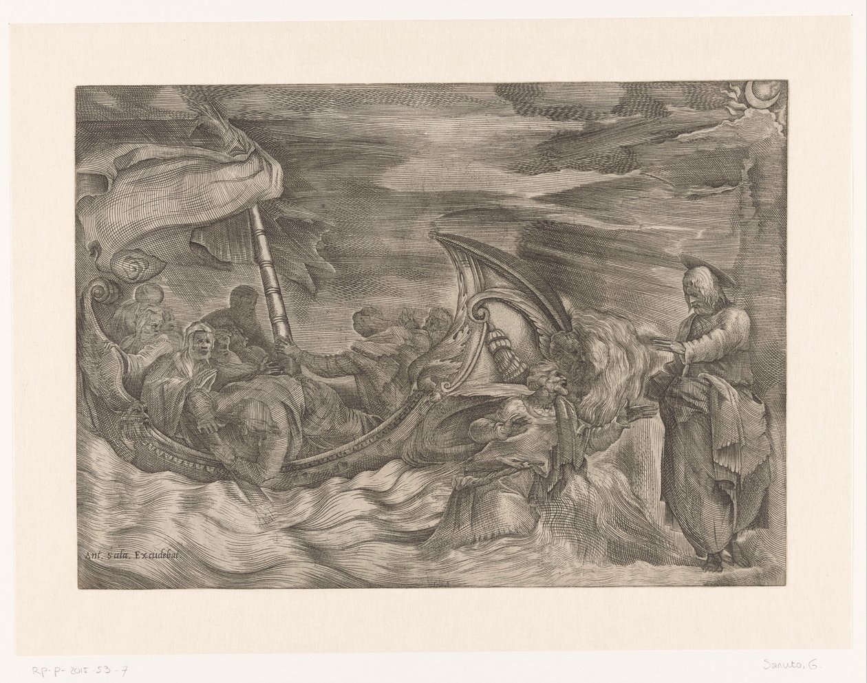 Chrystus chodzący po wodzie autorstwa Giulio Sanuto (attributed to)