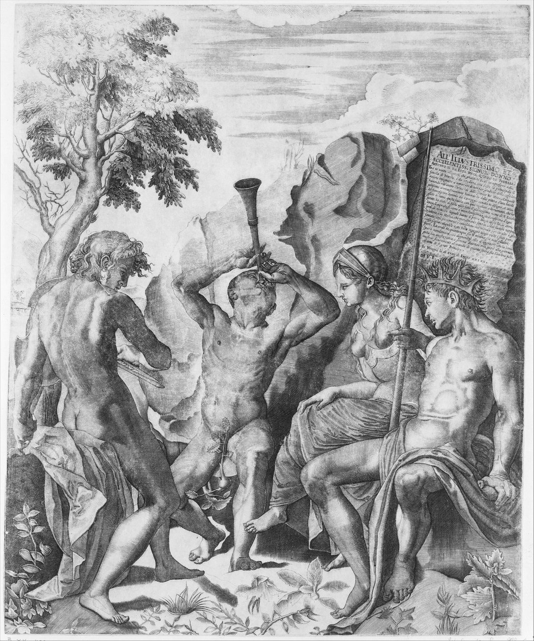 Konkurs Apolla i Marsjasza i Wyrok Midasa, 1562. autorstwa Giulio Sanuto