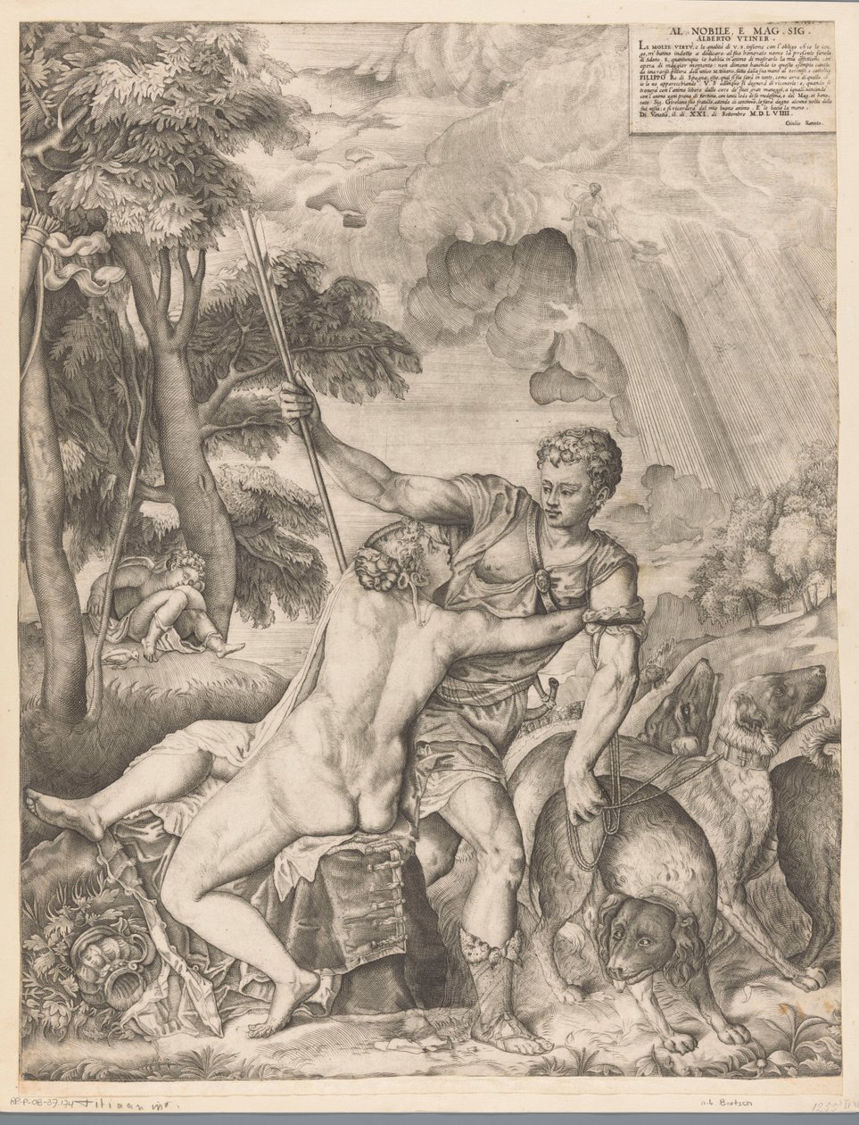 Wenus i Adonis autorstwa Giulio Sanuto