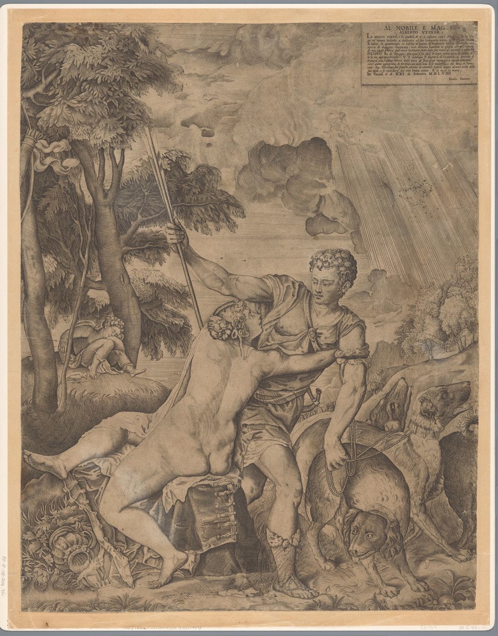 Wenus i Adonis autorstwa Giulio Sanuto