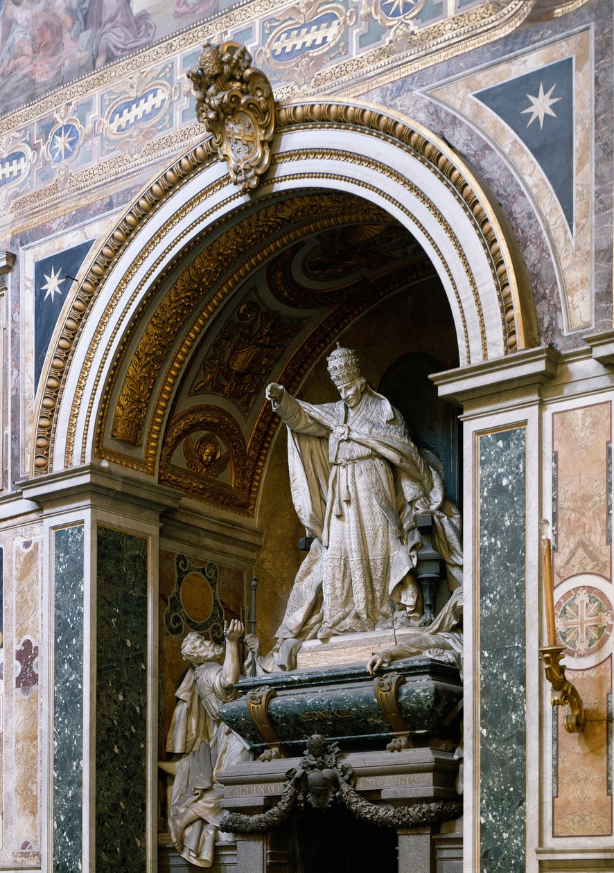 Widok pomnika poświęconego papieżowi Leonowi XIII (1810-1903) autorstwa Giulio Tadolini (1849-1918) autorstwa Giulio Tadolini
