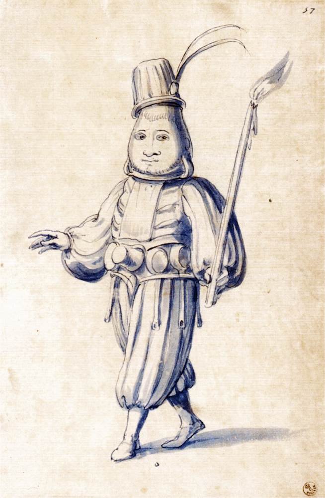 Rysunek kostiumu kucharza autorstwa Giuseppe Arcimboldo