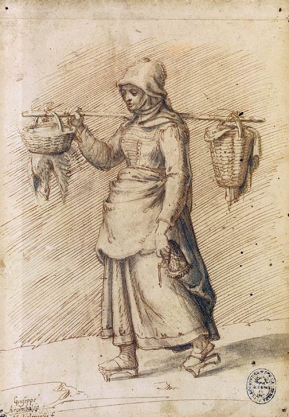 Kobieta z farmy idzie na targ autorstwa Giuseppe Arcimboldo