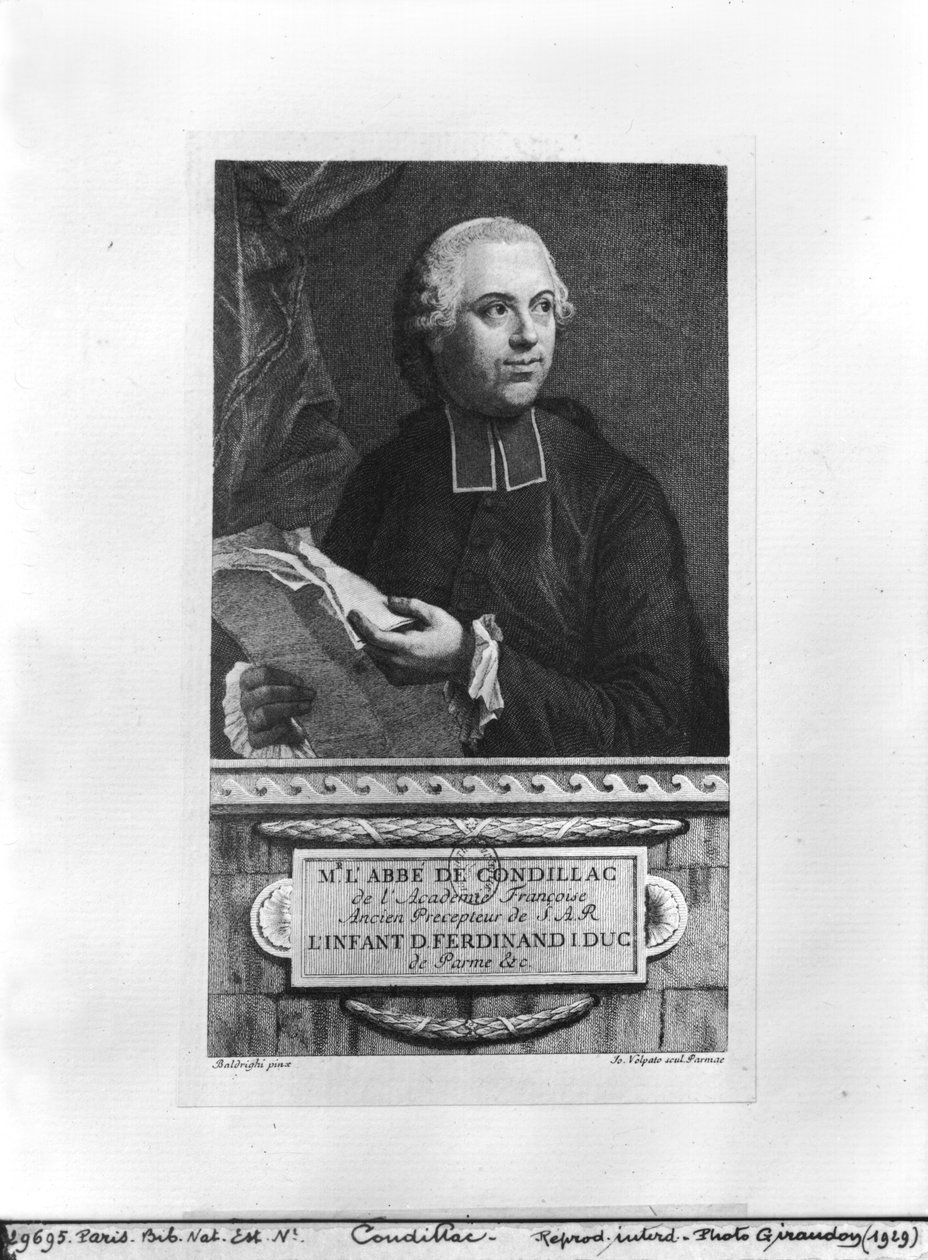 Etienne Bonnot de Condillac (1715-80) 2. poł. XVIII w., sztychowany przez Giovanniego Volpato (1733-1803) autorstwa Giuseppe Baldrighi