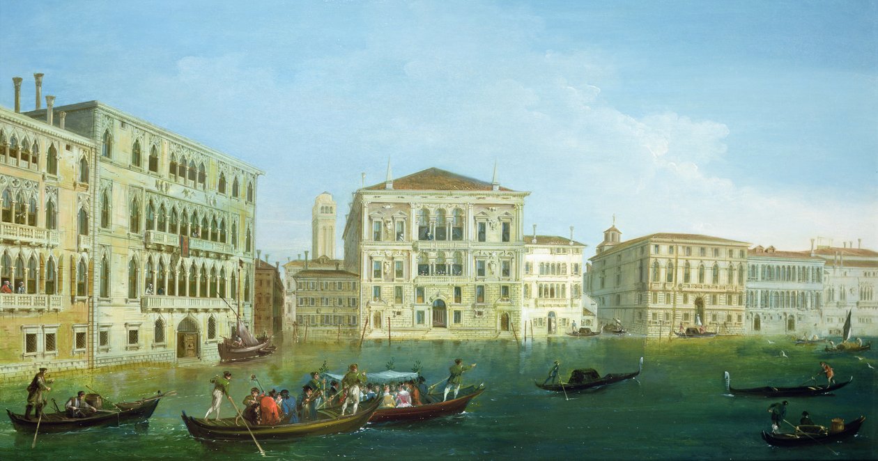 Casa Foscari i Palazzo Balbi od strony Canal Grande w Wenecji autorstwa Giuseppe Bernardino Bison
