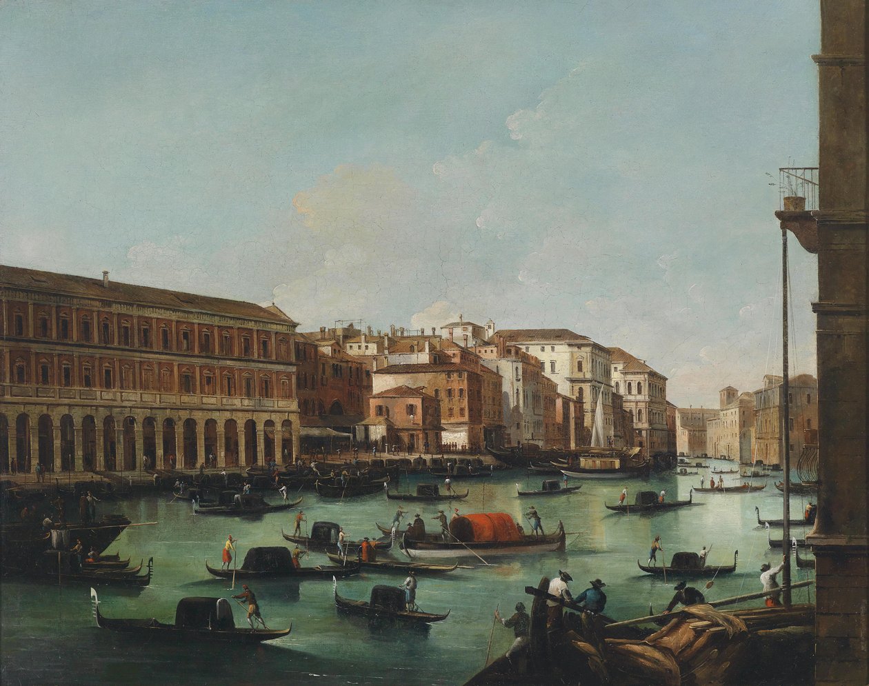 Wenecja, widok z Canal Grande z Fabbriche Nuove z Rialto autorstwa Giuseppe Bernardino Bison