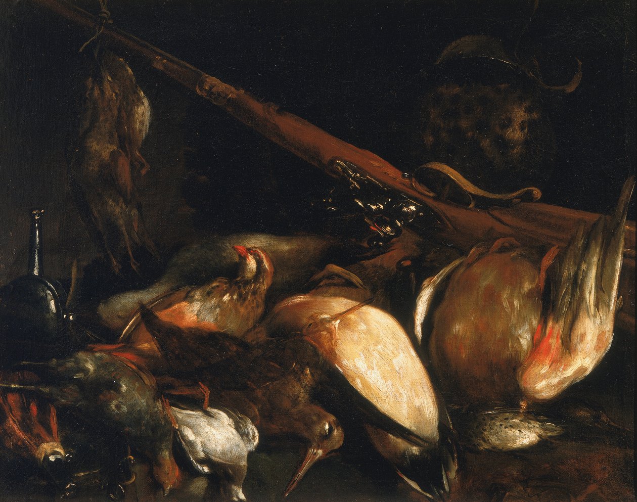 Martwe ptaki i arkebuz autorstwa Giuseppe Maria Crespi