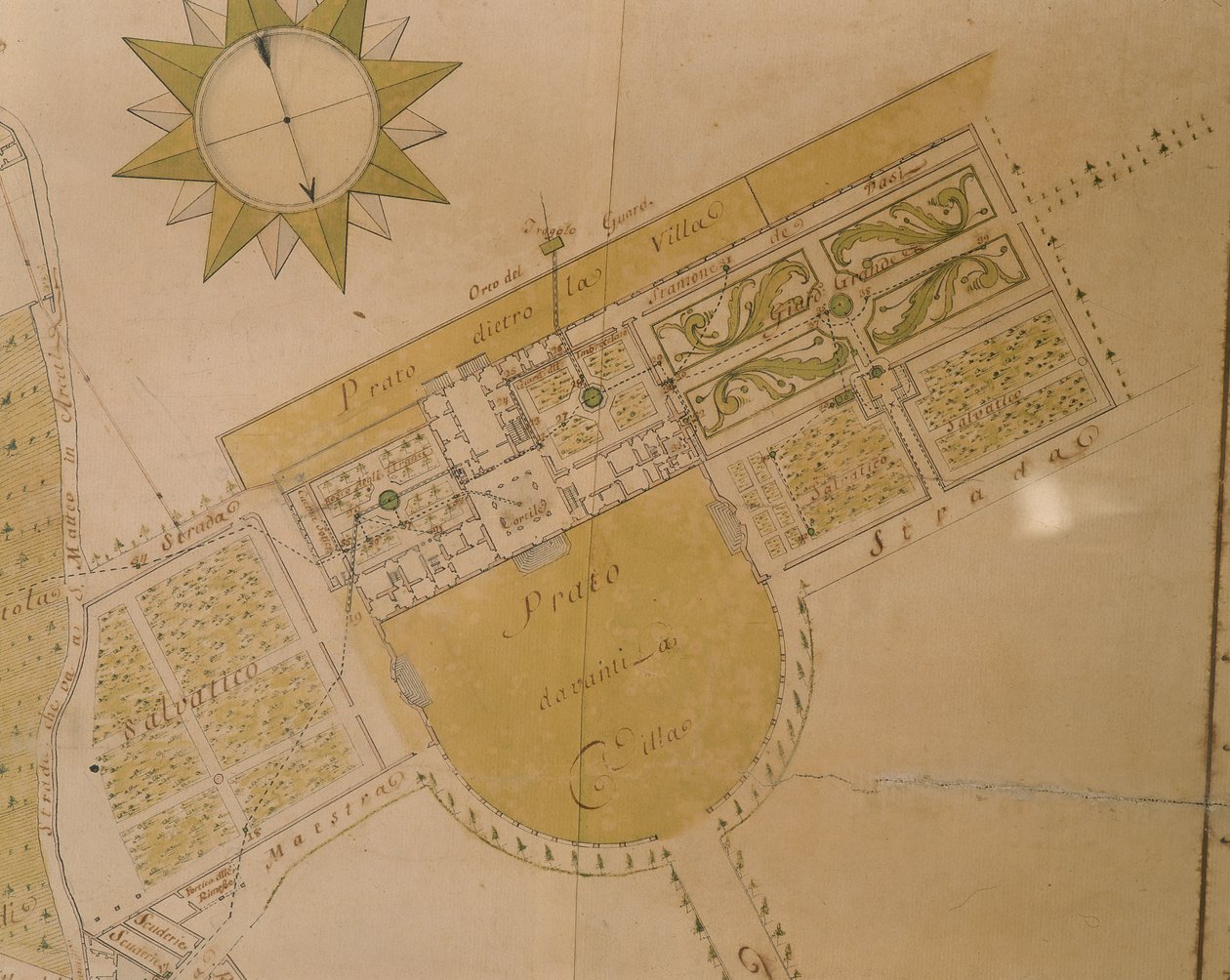 Plan Villa del Poggio Imperiale autorstwa Giuseppe Ruggieri