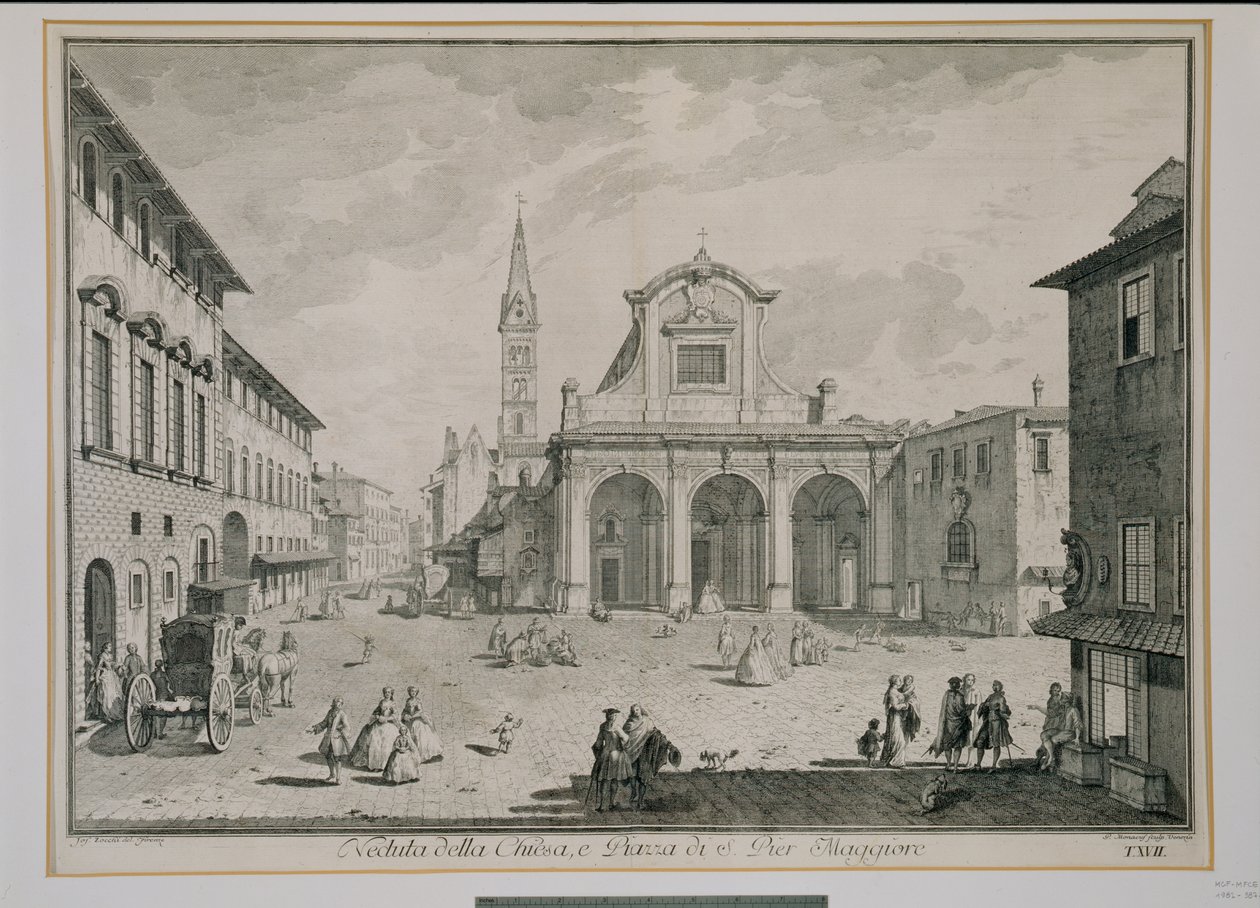 Widok kościoła San Pier Maggiore, Florencja autorstwa Giuseppe Zocchi