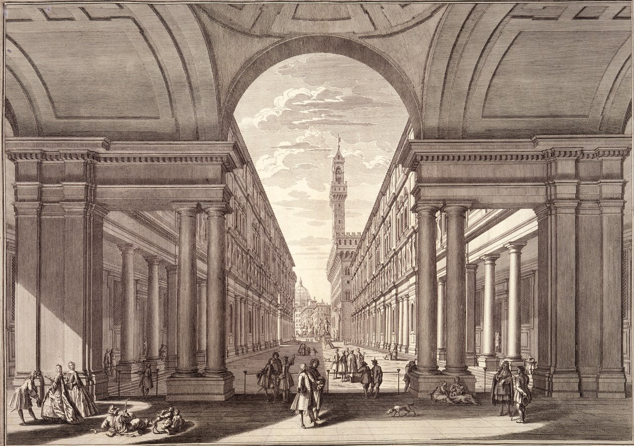 Widok na Uffizi, Florencja autorstwa Giuseppe Zocchi
