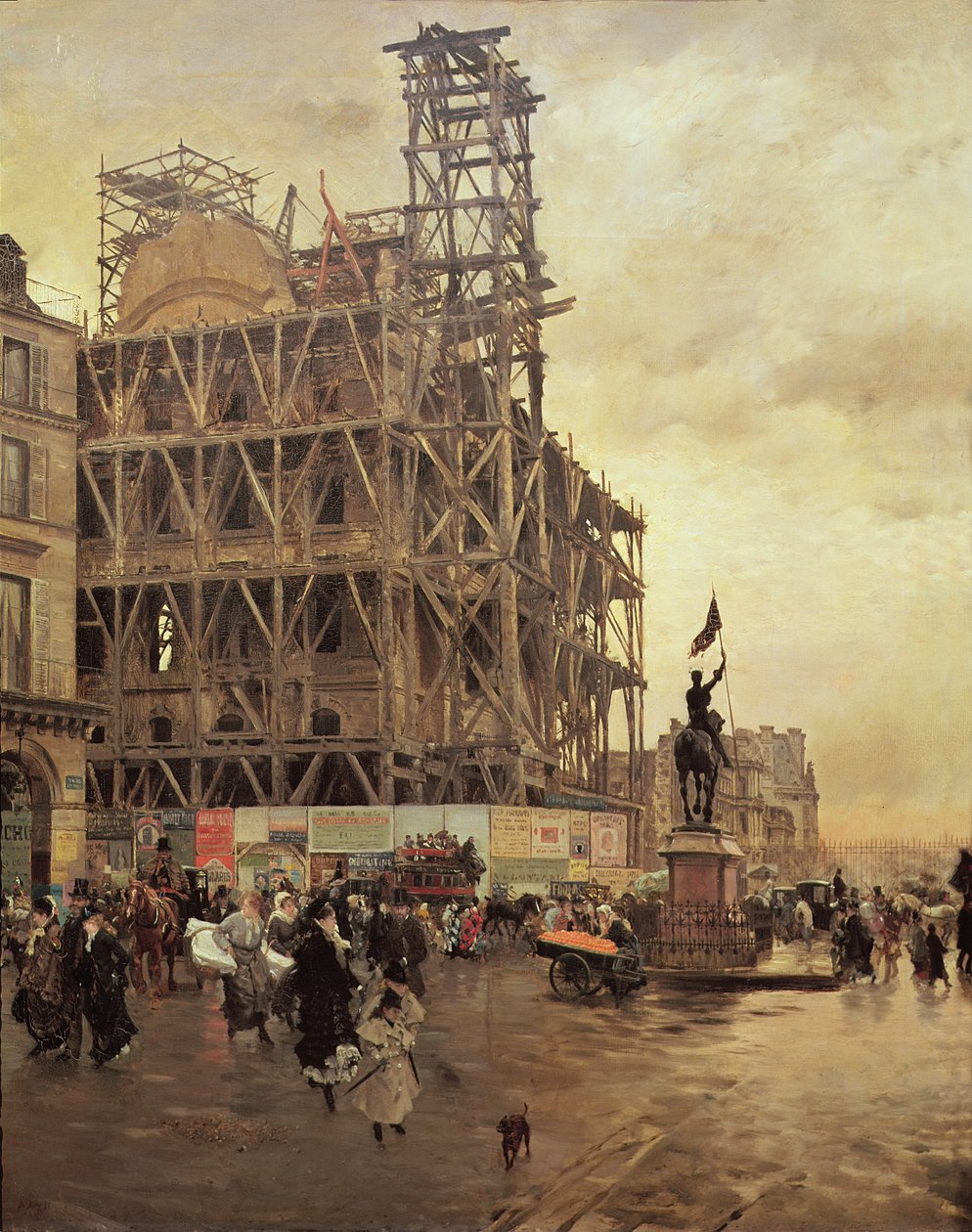 Place des Pyramides, Paryż, 1875 autorstwa Giuseppe de Nittis