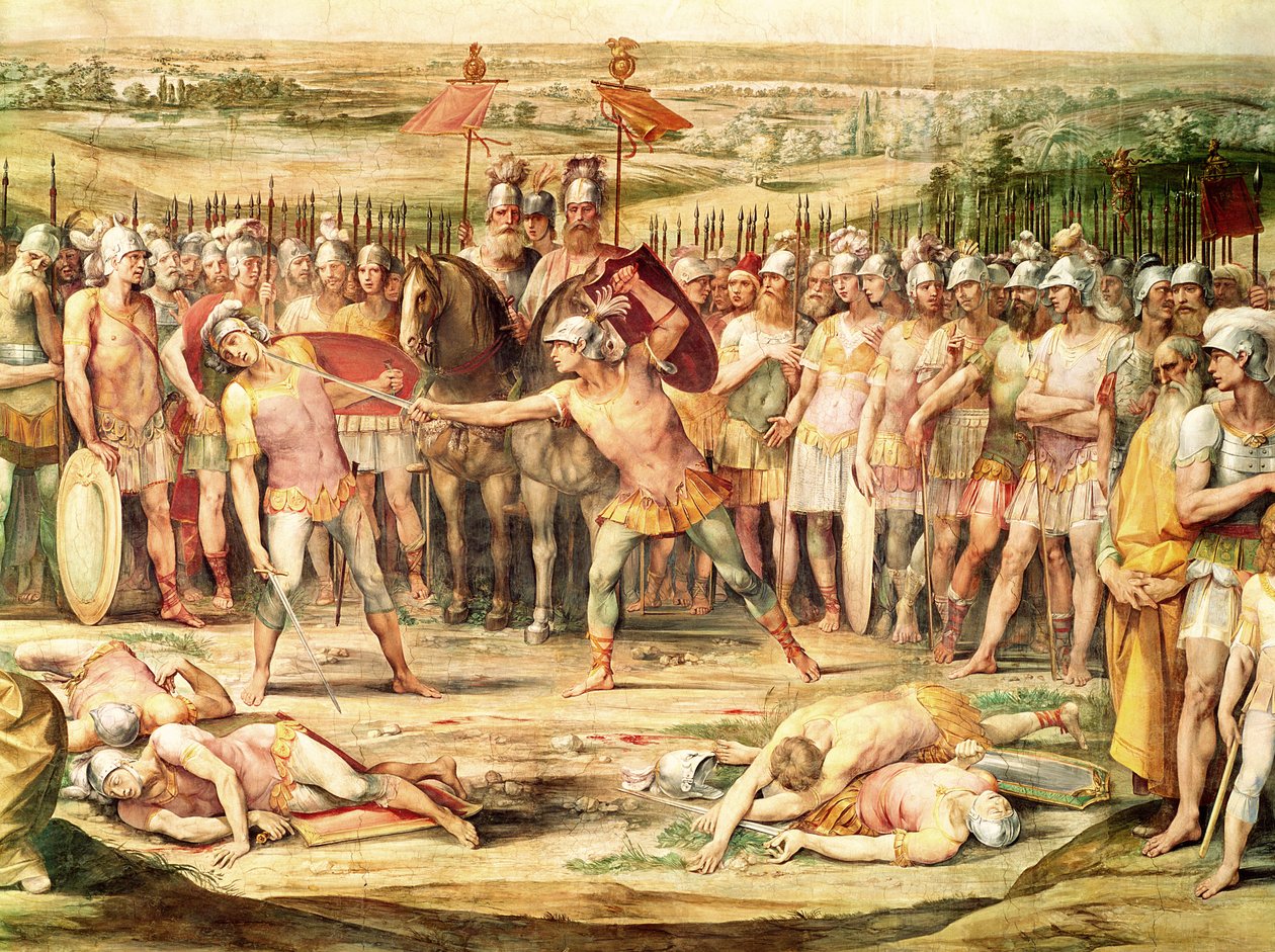 Bitwa między Horatii a Kuriatami (fresk) autorstwa Giuseppe Cesari