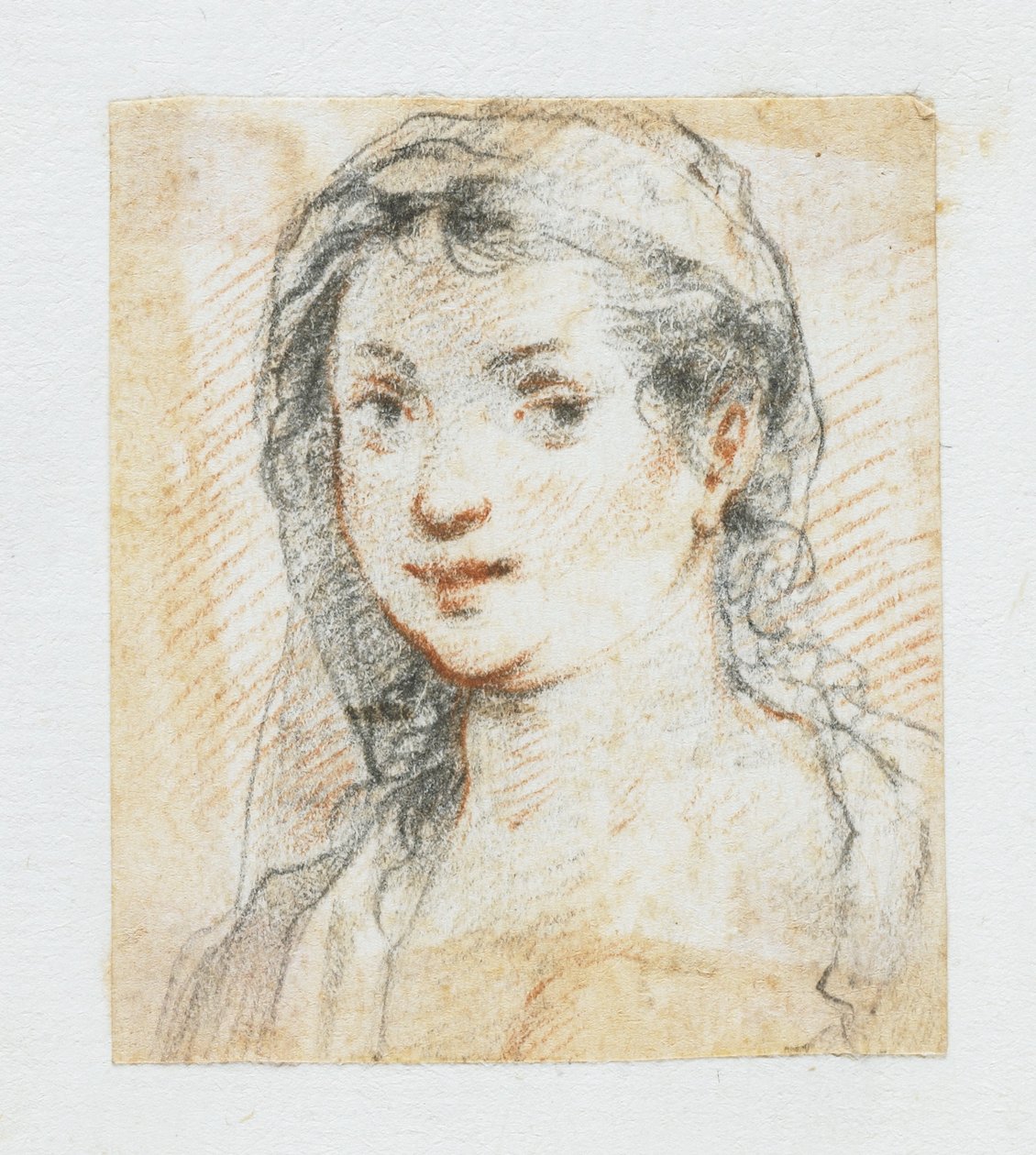 Głowa kobiety (kreda czarno-czerwona) autorstwa Giuseppe Cesari