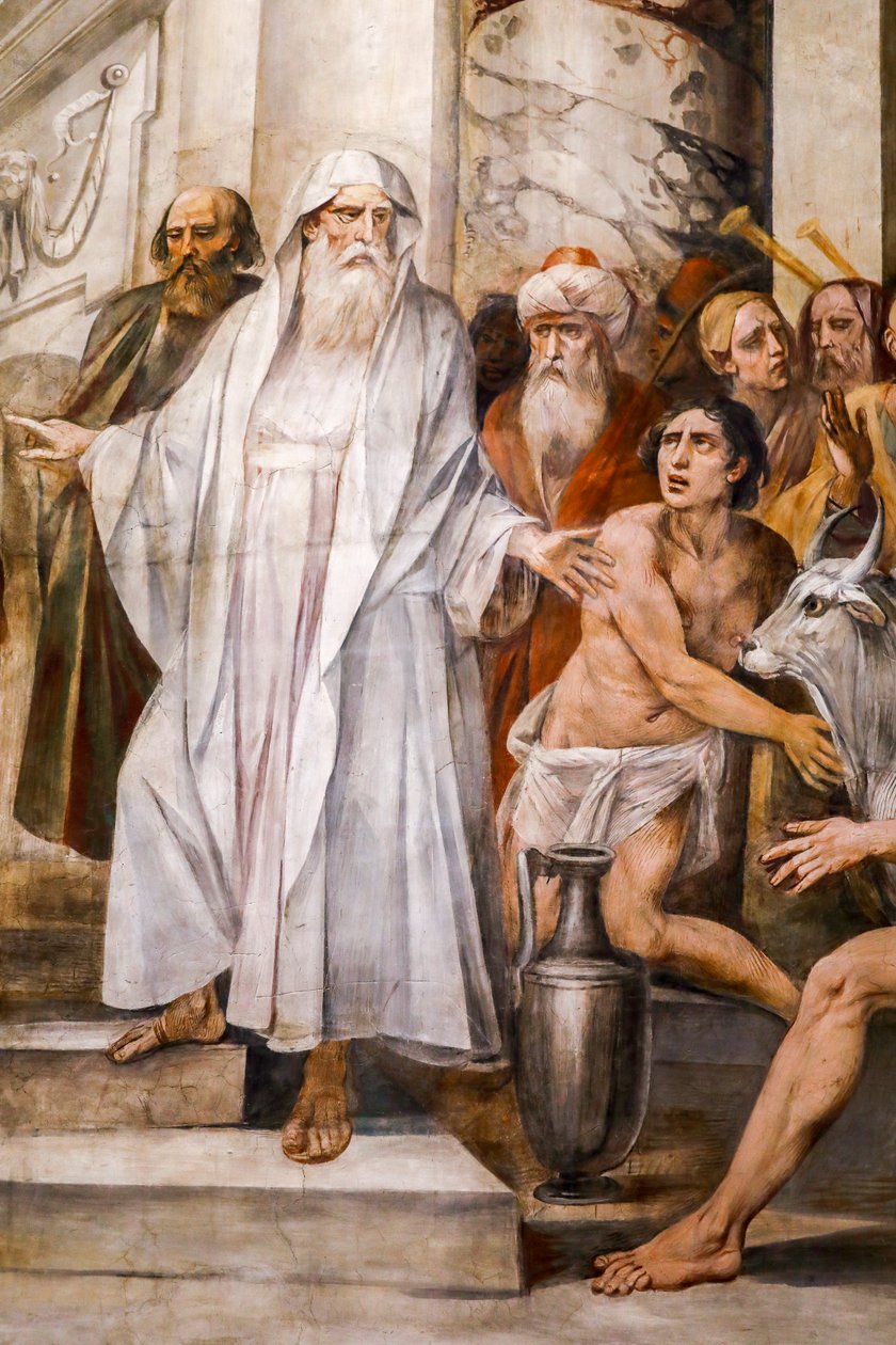 Numa Pompilius ustanawiający kult westalek (szczegół) autorstwa Giuseppe Cesari