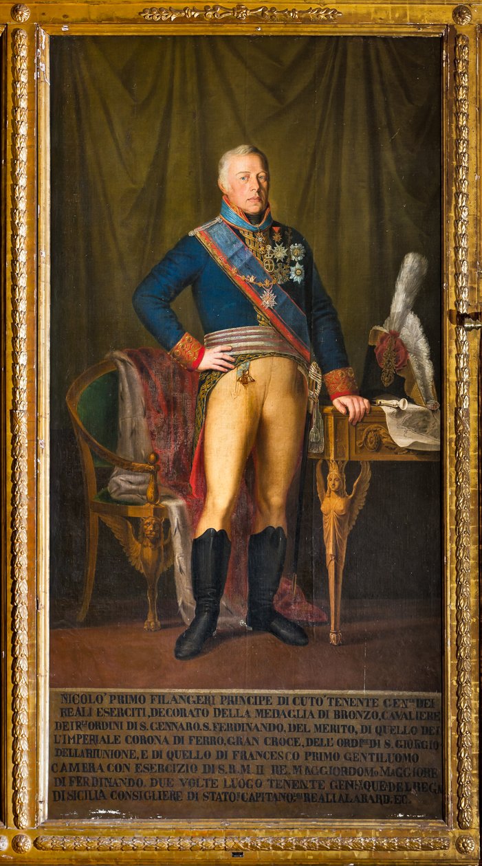 Portret Niccolo Filangeriego, generała porucznika Królestwa (olej na płótnie) autorstwa Giuseppe (school of) Patania