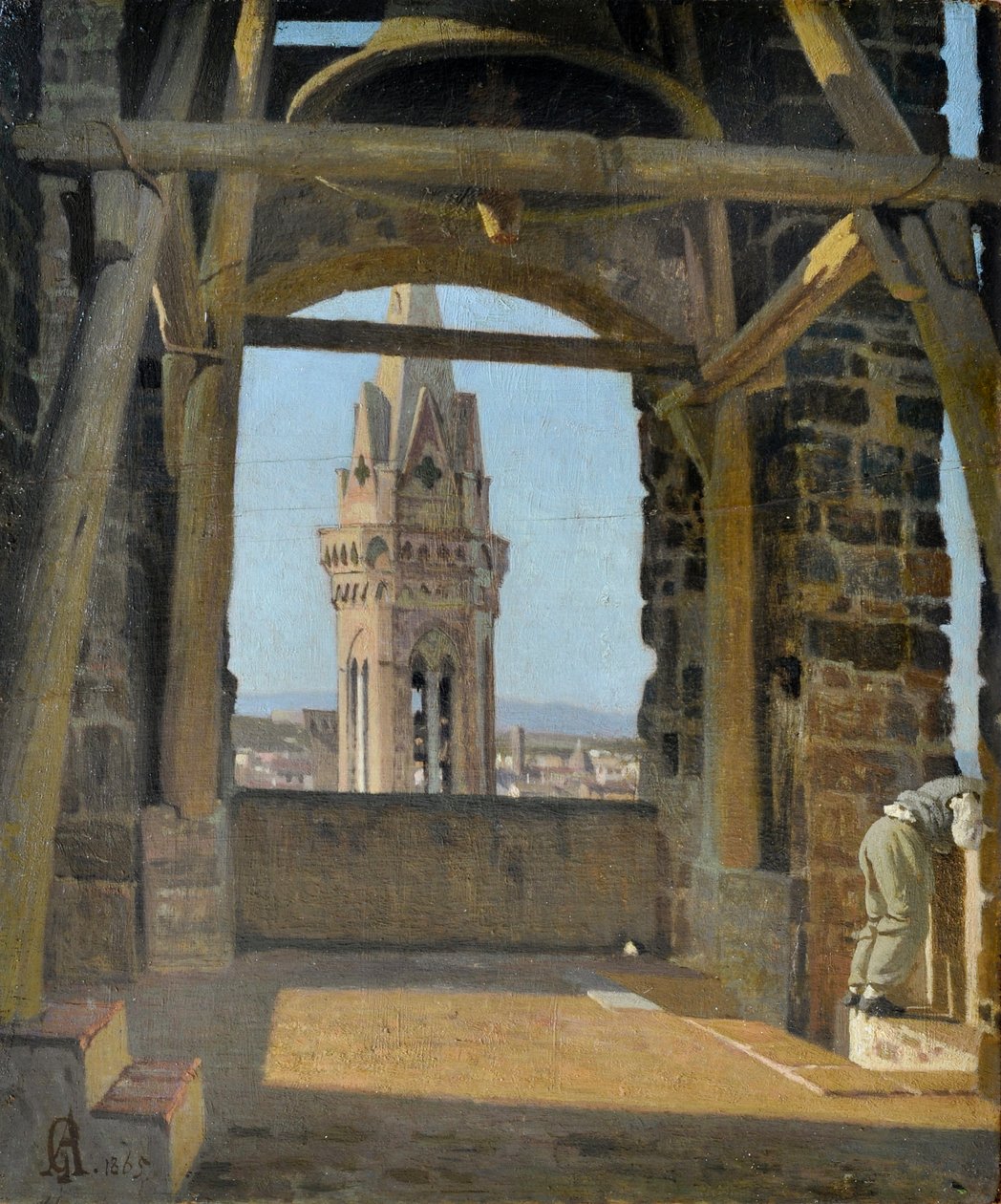 Wieża Palazzo del Podestà autorstwa Giuseppe Abbati