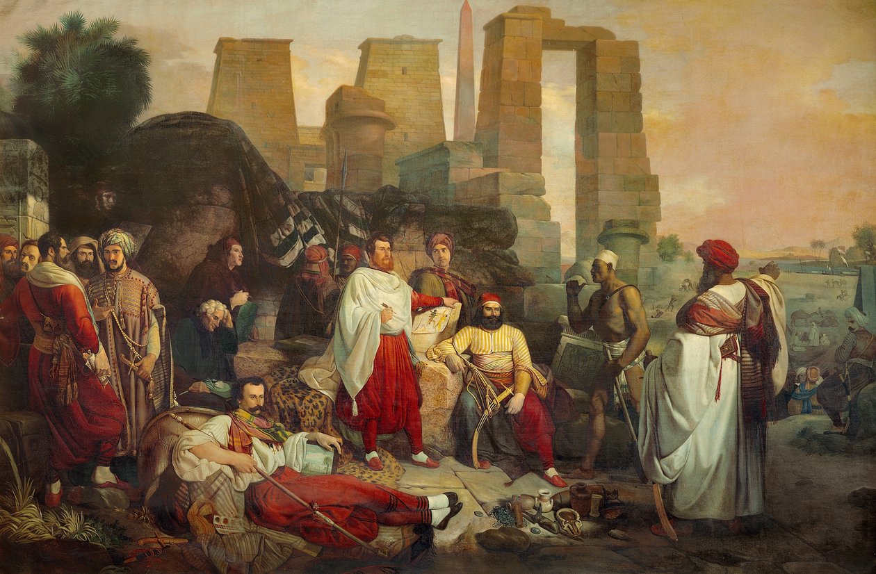Francusko-toskańska wyprawa archeologiczna do Egiptu (olej na płótnie) autorstwa Giuseppe Angelelli