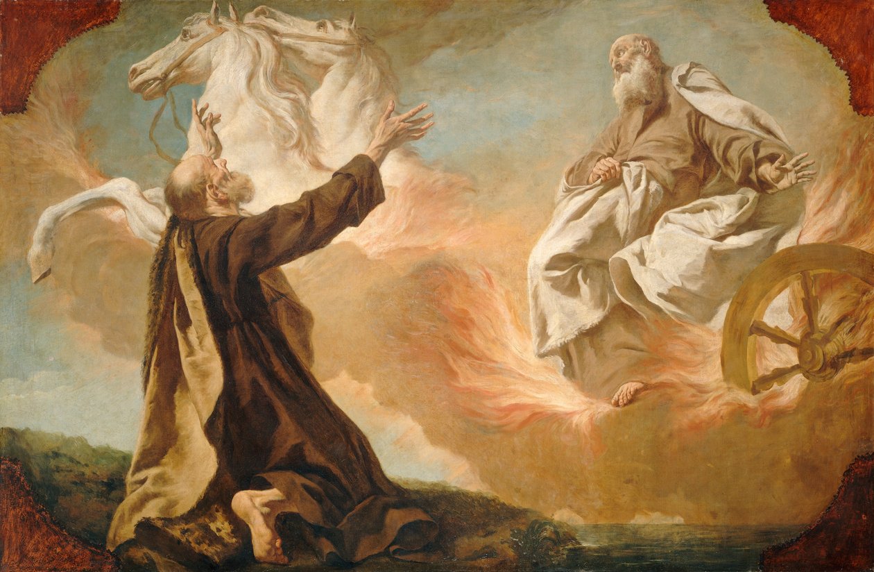 Eliasz zabrany do rydwanu ognia, ok. godz. 17401755. autorstwa Giuseppe Angeli