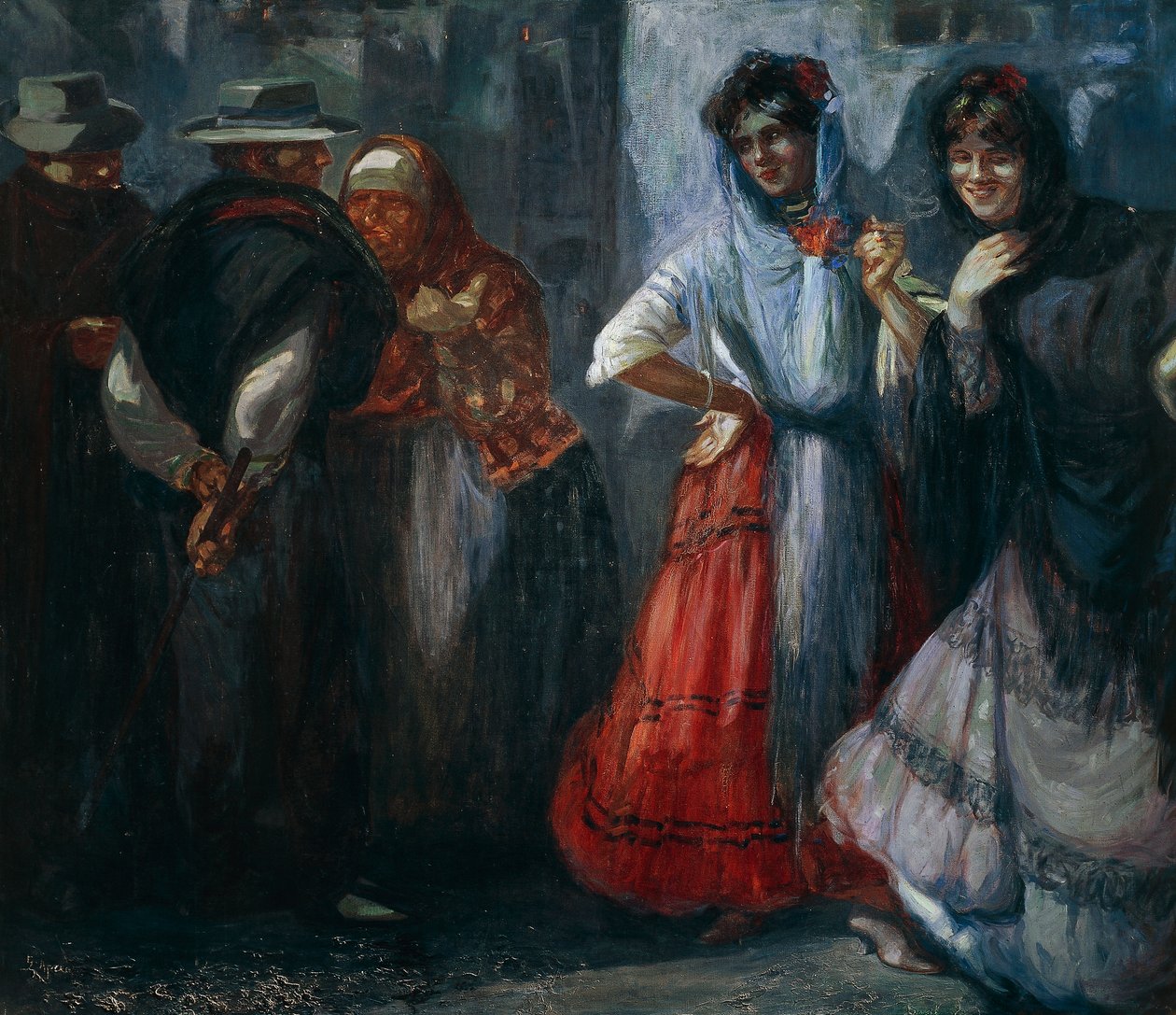 Galanterie rolnicze, obraz Giuseppe Aprea (1876-1946), olej na płótnie. Włochy, XX wiek. autorstwa Giuseppe Aprea