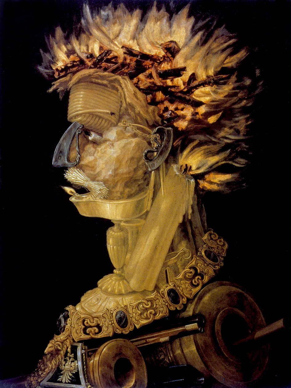 Pożar, 1566 autorstwa Giuseppe Arcimboldi