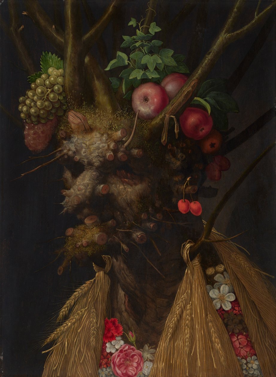 Cztery pory roku w jednej głowie, ok. 1590 (olej na płycie) autorstwa Giuseppe Arcimboldo