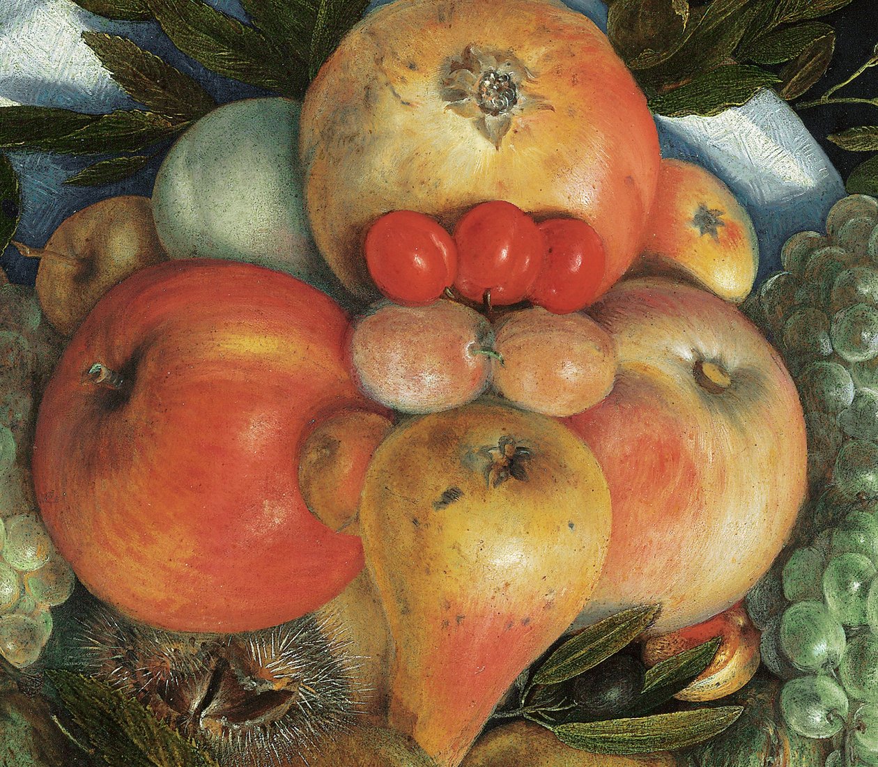 Odwracalny antropomorficzny portret mężczyzny złożony z owoców autorstwa Giuseppe Arcimboldo