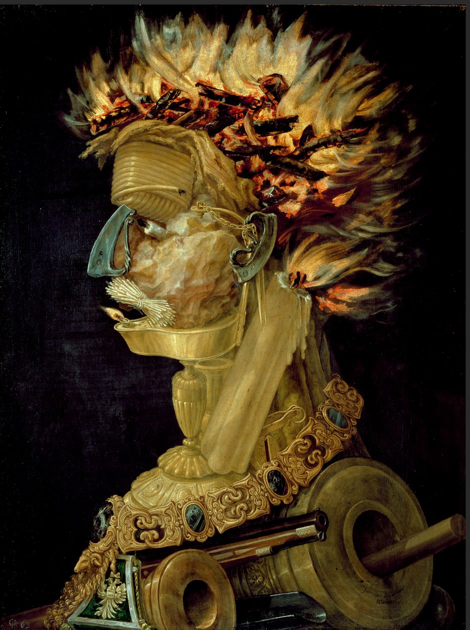Obraz ognia Giuseppe Arcimboldi (Arcimboldo) (1527-1593) 1566 Wymiary 66,5x51 cm Wiedeń, Kunsthistorisches Museum autorstwa Giuseppe Arcimboldo