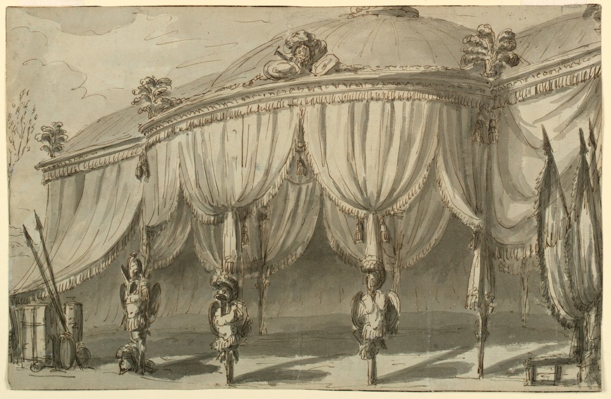 Scenografia, pawilon z trofeami wojennymi autorstwa Giuseppe Barberi