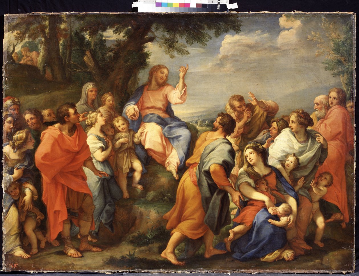 „Kazanie na Górze: Jezus Chrystus przemawia do wszystkich swoich uczniów” Obraz Giuseppe Bartolomeo Chiari (1654-1727) Muzeum Sztuki Michaiła Kroszyckiego, Sewastopol (Sewastopol) Ukraina autorstwa Giuseppe Bartolomeo Chiari