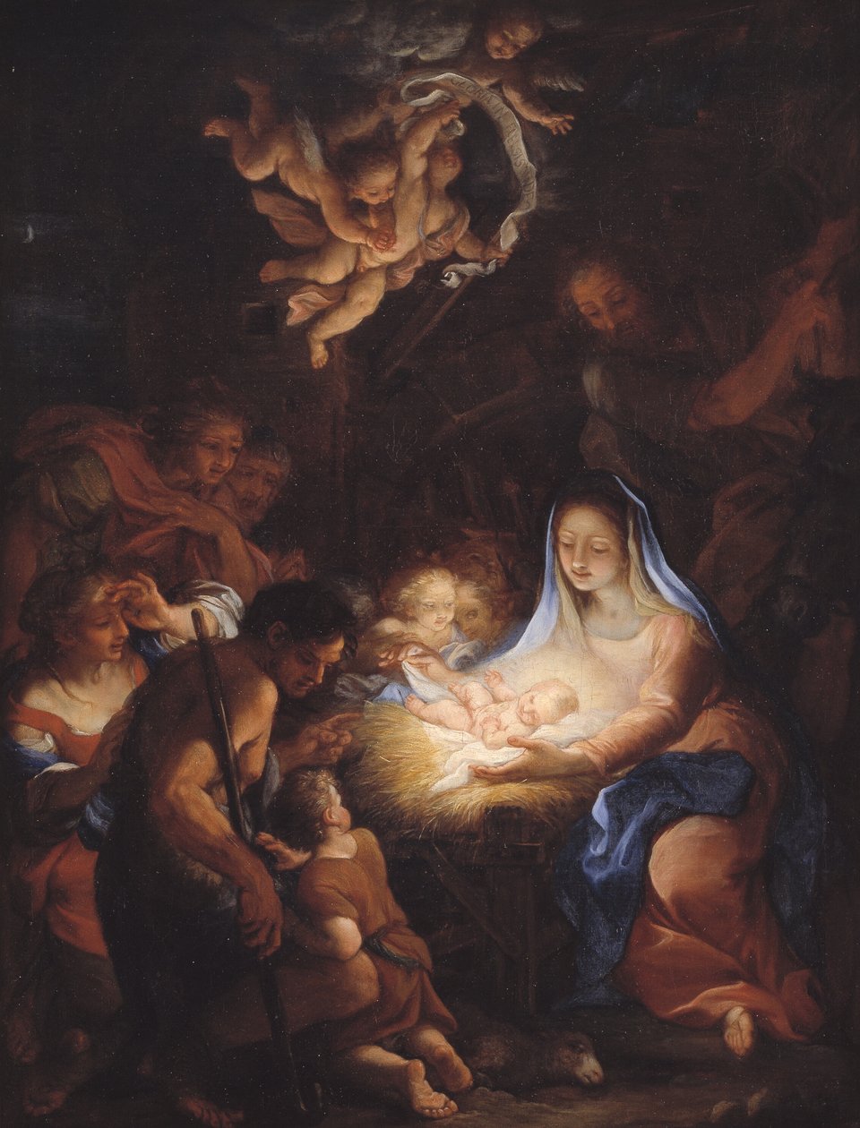 Adoracja pasterzy autorstwa Giuseppe Bartolomeo Chiari