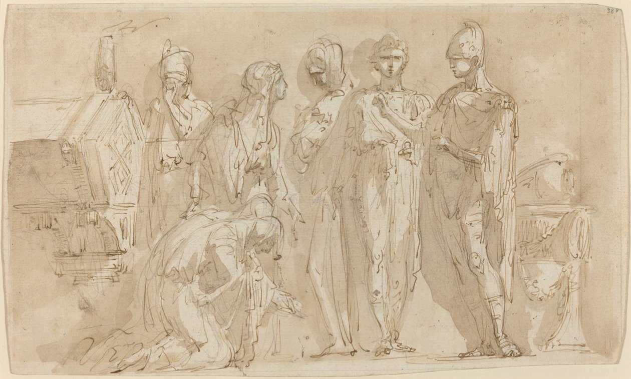Coriolanus przed kobietami Rzymu autorstwa Giuseppe Bernardino Bison
