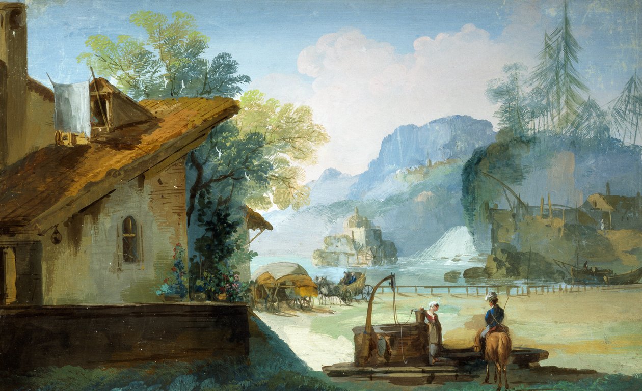 Pokojówka przy studni, Giuseppe Bernardino Bison (1762-1844) autorstwa Giuseppe Bernardino Bison