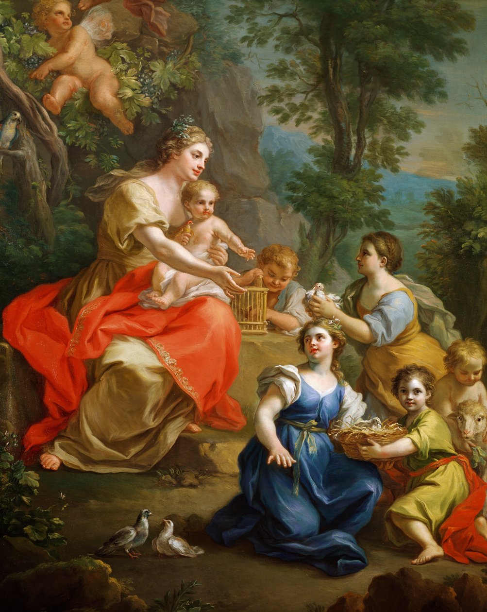 Alegoria niewinności, Giuseppe Bonito (1707-1789), Detail autorstwa Giuseppe Bonito