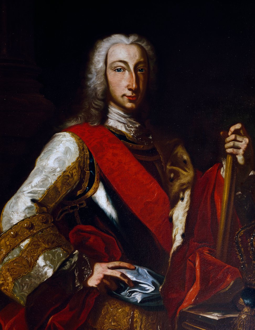 Portret Karola III Burbona (1716-1788), króla Hiszpanii, później Karola VII jako króla Neapolu, obraz Giuseppe Bonito (1707-1789) autorstwa Giuseppe Bonito