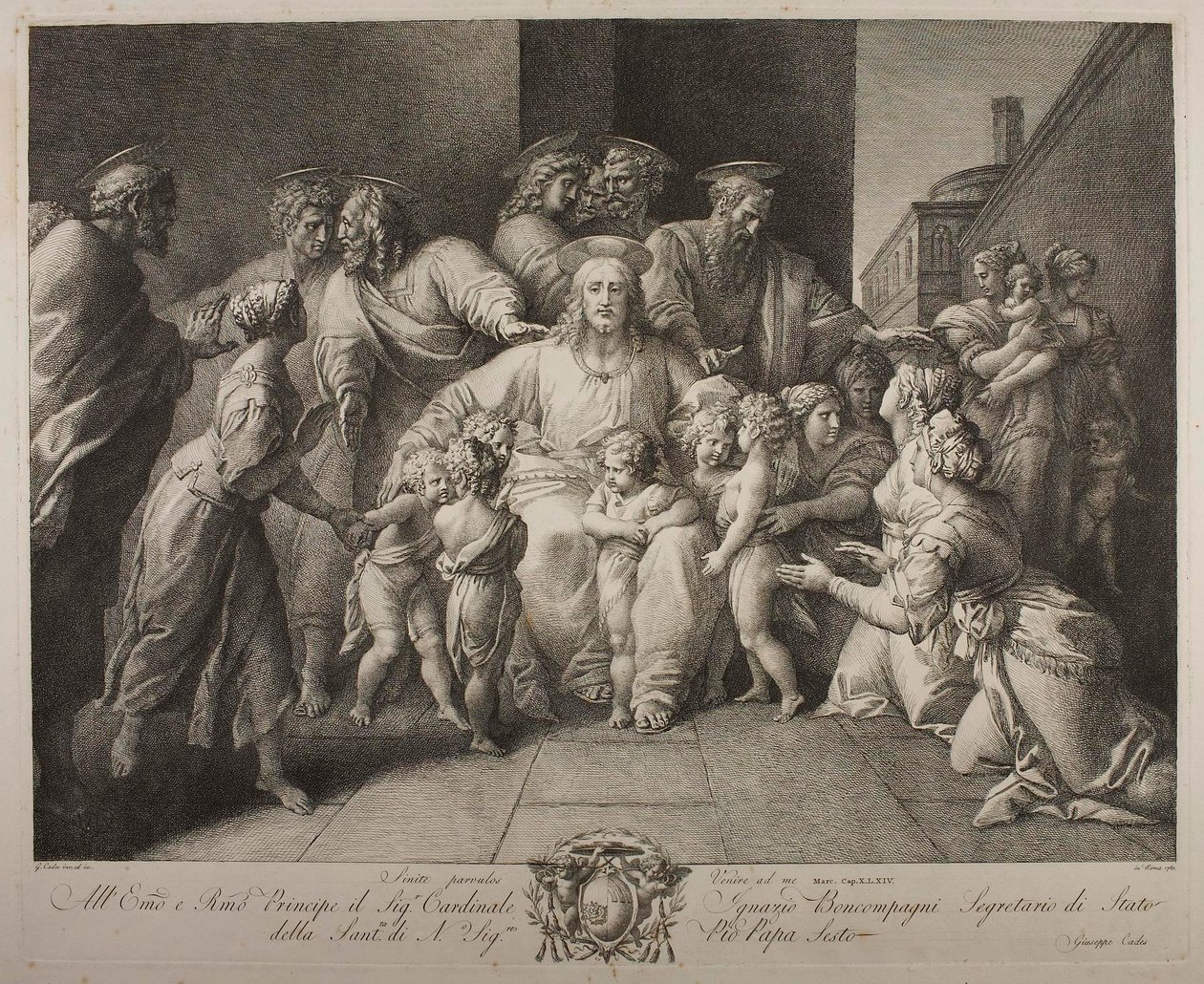 Chrystus błogosławiący dzieci autorstwa Giuseppe Cades