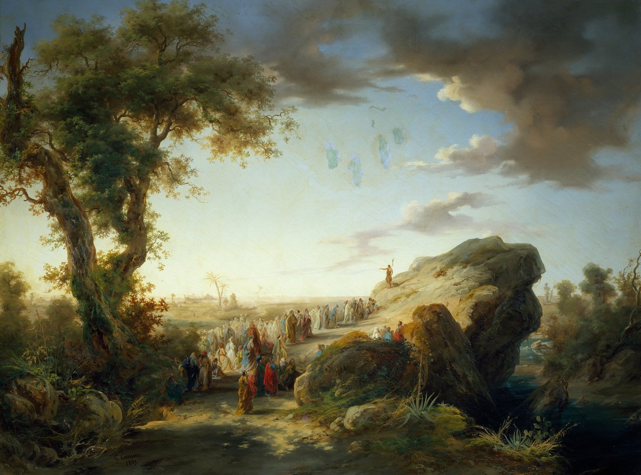 Włochy, Zamek Książęcy Aglie, Przepowiadanie św. Jana Chrzciciela, Giuseppe Camino (1818-1890), olej na płótnie autorstwa Giuseppe Camino