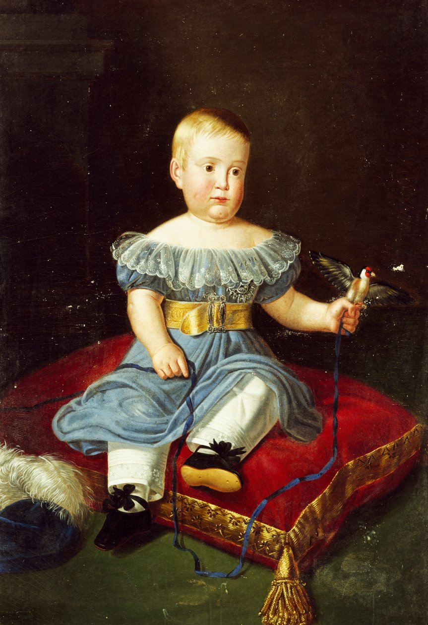 Portret księcia Ludwika, Burbon-Obojga Sycylii, hrabiego Akwili jako dziecko (Neapol autorstwa Giuseppe Cammarano
