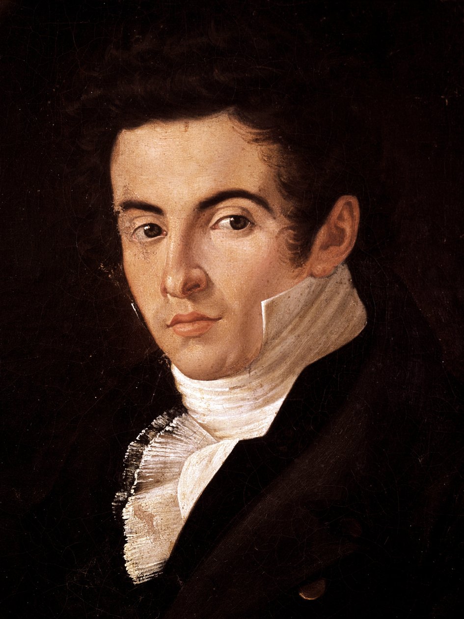 : Portret kompozytora Vincenzo Belliniego (1801-1835). Obraz Giuseppe Cammarano (1766-1850). Neapol, Muzeum Narodowe San Martino (Muzeum Narodowe San Martino) autorstwa Giuseppe Cammarano