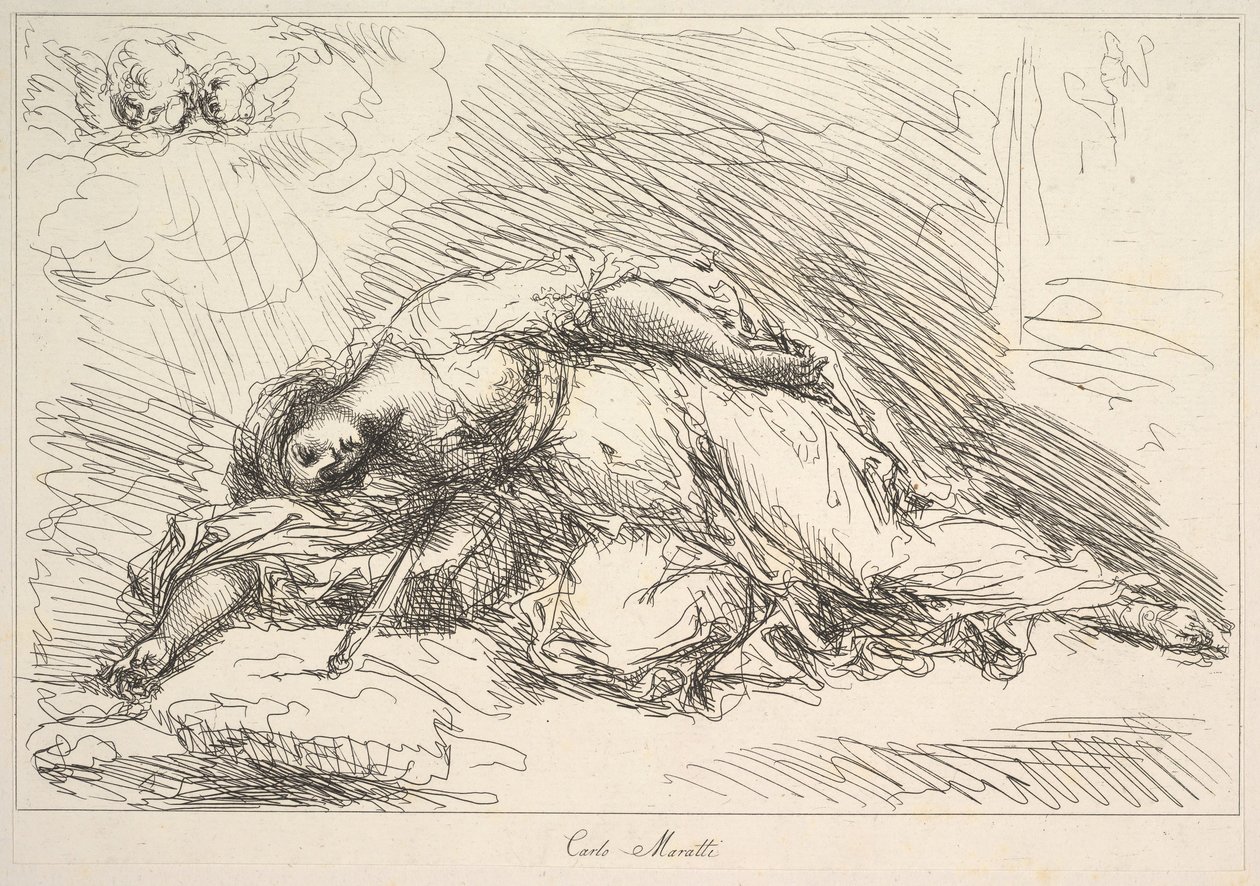 Kobieta zabita mieczem, 1740-1802. autorstwa Giuseppe Canale